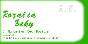 rozalia beky business card